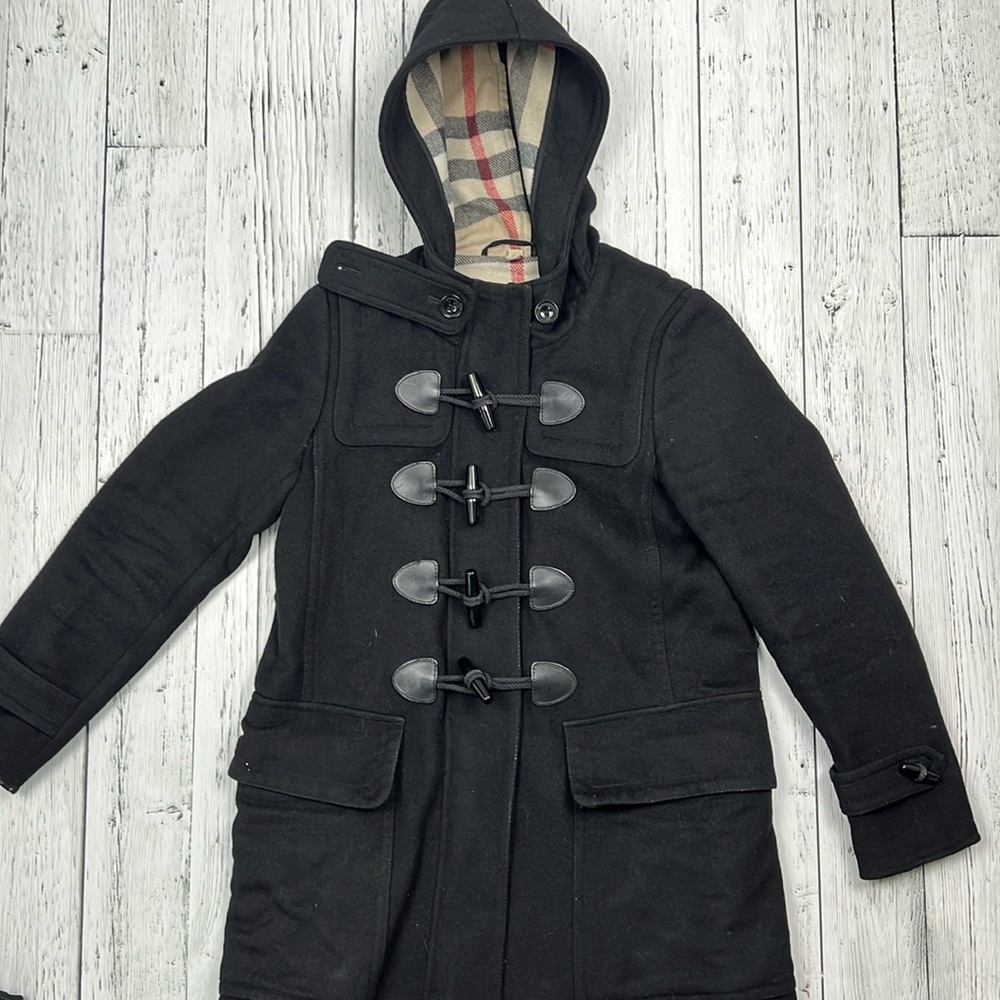 Burberry Brit Wool Toggle Pea Coat Black